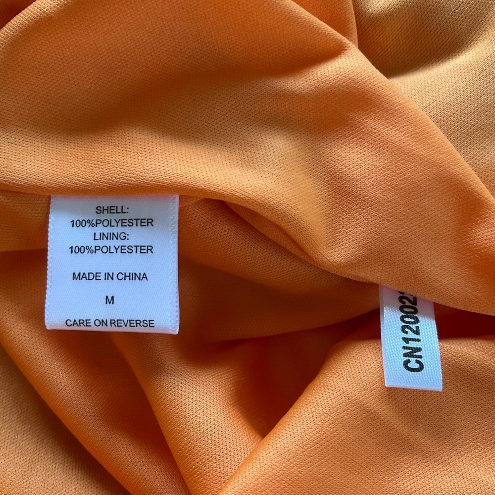 New York & Company Rainbow Ombre Halter Wrap Dress Gold Chain Neck Midi Sz M NWT - Picture 13 of 14